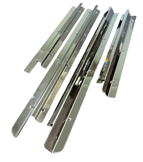 thumbnail image 2 of 2Pcs Stainless Steel Door Sill Plates – Carbon Fiber Style – Scuff Protection – Made In USA 2 of 6