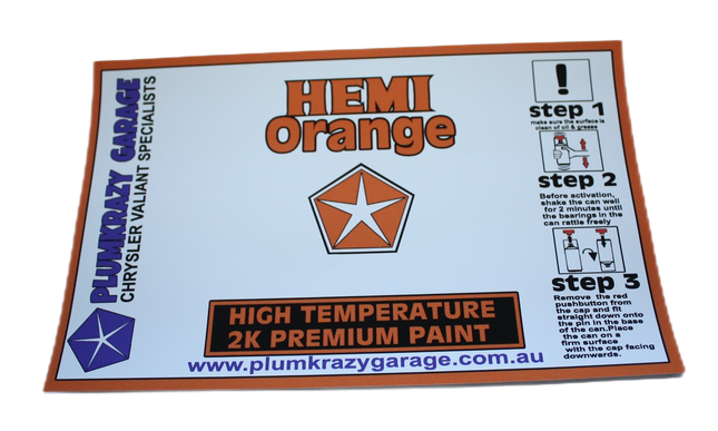 2K Premium Paint -HEMI Orange (Australian) - Aerosol High Temp Engine Paint
