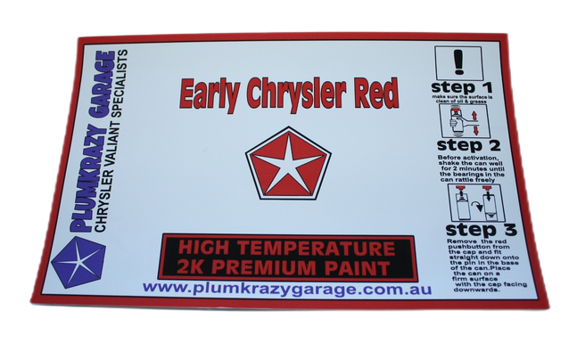 2K Premium Paint -Chrysler Early Red - Aerosol High Temp Engine Paint