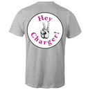 Hey Charger Mens T-Shirt (Logo on Back)