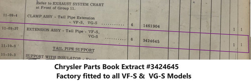 Exhaust Tip Suits Valiant Pacer VF & VG Pacer Models, including E31 - E34