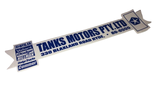 Tanks Motors of Ryde NSW : Dealership Decal
