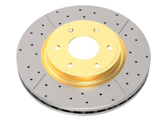 DBA Drilled & Slotted Front Disc Brake Rotor X GOLD Series - VH VJ VK & CL