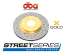 DBA Drilled & Slotted Front Disc Brake Rotor X GOLD Series - VH VJ VK & CL