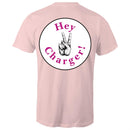 Hey Charger Mens T-Shirt (Logo on Back)