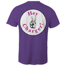 Hey Charger Mens T-Shirt (Logo on Back)