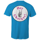 Hey Charger Mens T-Shirt (Logo on Back)
