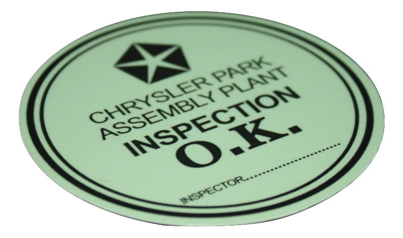 Valiant Pre Dealer Factory Inspection Decal (Early) - Decals