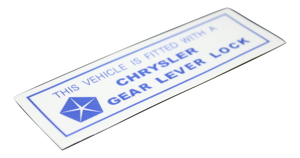 Chrysler Gear Lever Lock Decal | Decals