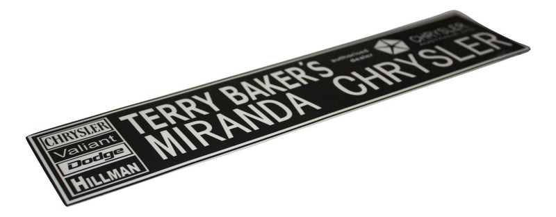 Terry Bakers Miranda Chrsyler - Decals