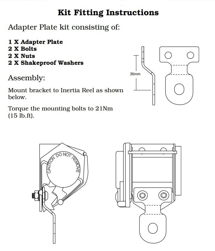 Seatbelt Retractor Lift Plate Offset - Short