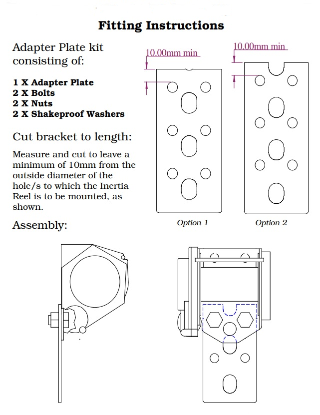 Seatbelt Retractor Lift Plate - Straight