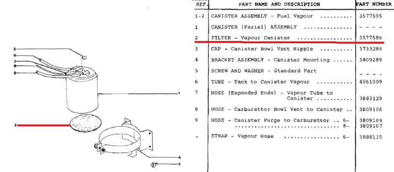 Image 2: Vapour / Carbon Canister Filter : Suits CL & CM - Air, Fuel & Emission Systems