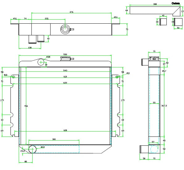 Image 2: Pwr Alloy Radiator : Suits VG & VH 6 Cylinder - Cooling System