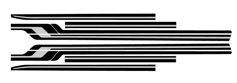 Chrysler Valiant CL Panelvan : A53 Sports Pack Stripe Kit SILVER/BLACK - Decals