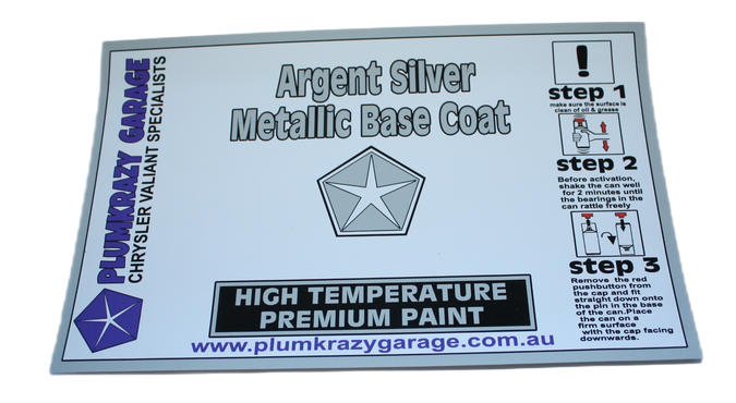 1K Premium Paint - Argent Silver Base Coat - Aerosol Paint