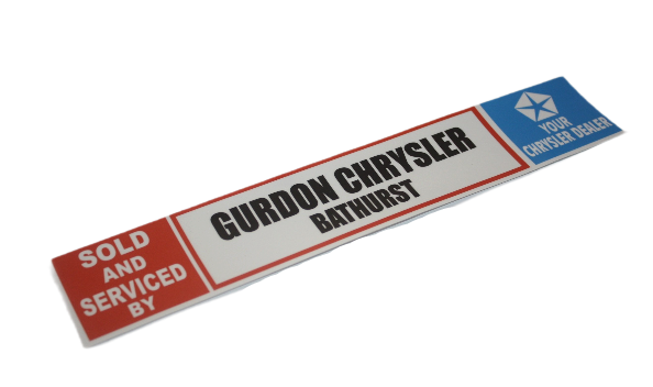 Gurdon Chrysler Dealer Decal : Bathurst NSW