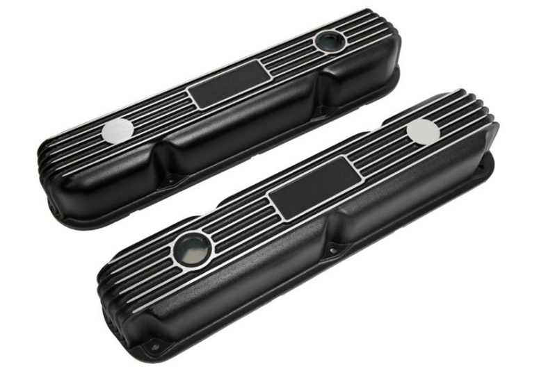 Black Finned Valve/Rocker Covers : Smallblock