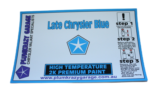 2K Premium Paint - Chrysler Late BLUE- Aerosol High Temp Engine Paint