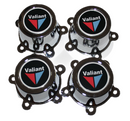 Mag Wheel Centre Cap Set, Early - Valiant Black Logo : RV1-VG