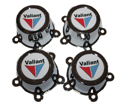Early Mag Wheel Centre Cap Set, Valiant White Logo : RV1-VG