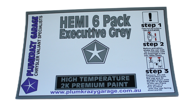 2K Premium Paint - Hemi 6 Pack Executive Grey - Aerosol High Temp Engine Paint