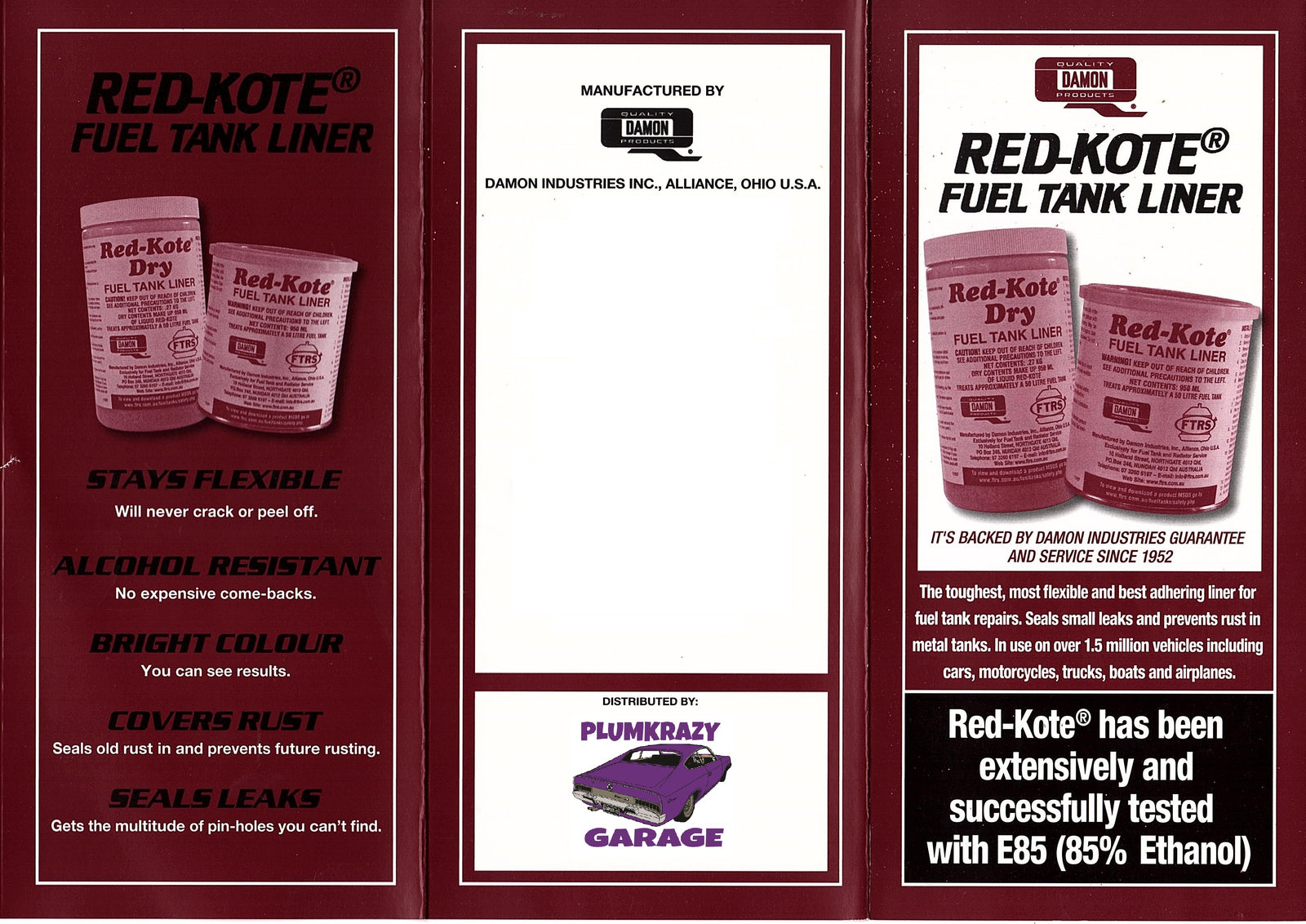 RedKote Dry Fuel Tank Liner Treats 50L Tank