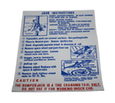 Jack Instructions Decal : RV1-VG Valiant
