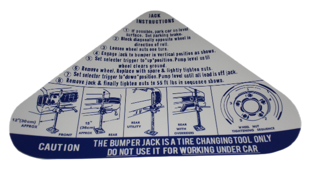 Jack Instructions Decal : VK & CL Valiant