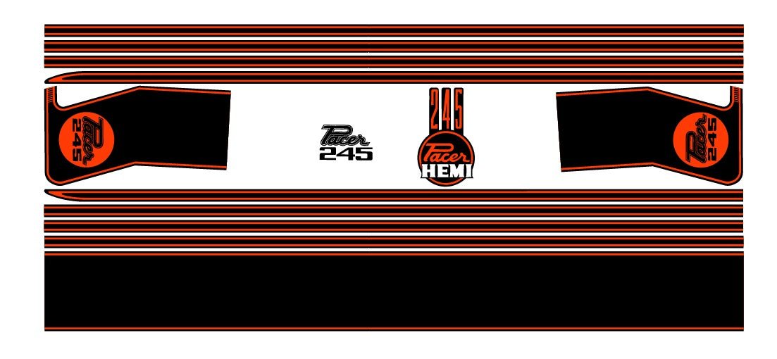 Vg Pacer Rear Sticker Body Stripe Kit : VG Pacer Sedan A88/84 Hemi Orange | Decals