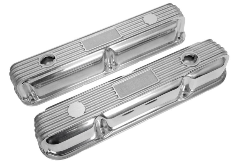 Polished Finned Valve/Rocker Covers : Smallblock