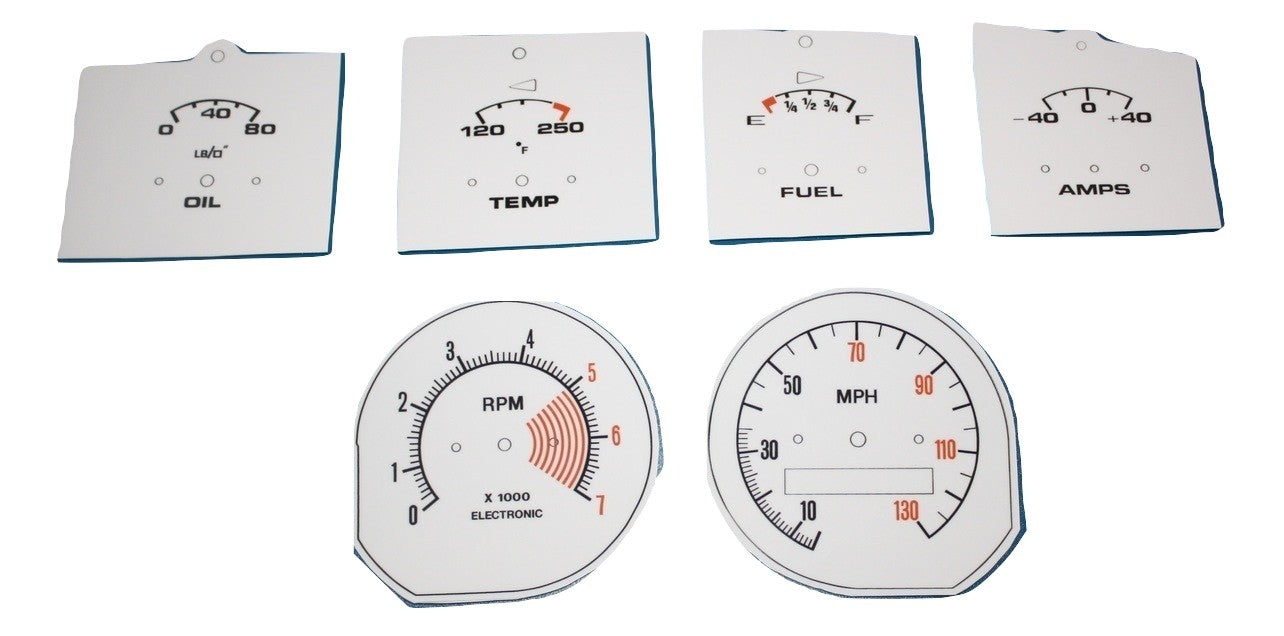Dash Dial Decal Set : R/T Charger & VH Pacer Custom White