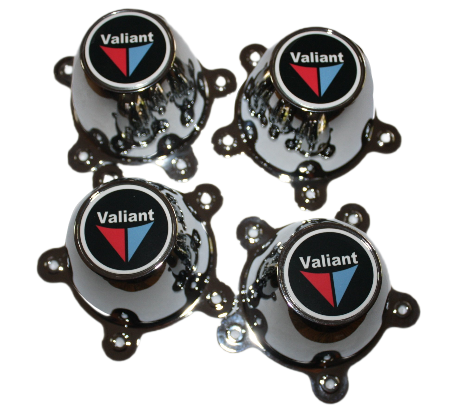 Late Mag Wheel Centre Cap Set, Valiant Black Logo : VH-CM