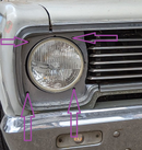 Vc Valiant headlight bezel screw set