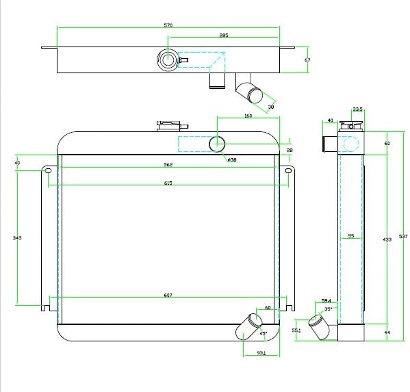 Image 2: Pwr Alloy Radiator : Suits VF 6 Cyl - Cooling System